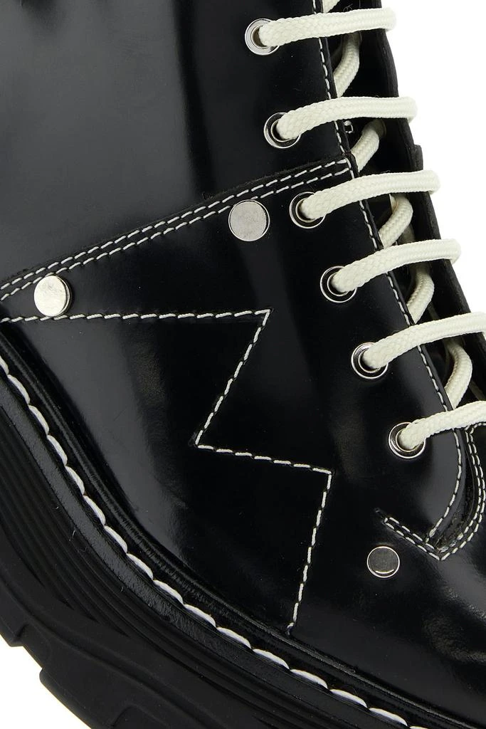 商品Alexander McQueen|Black leather Tread ankle boots,价格¥6971,第3张图片详细描述