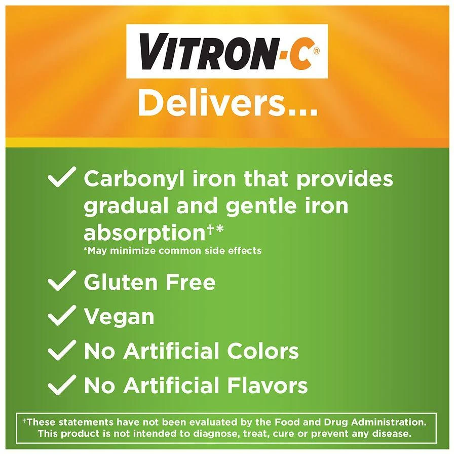 商品Vitron-C|High Potency Iron Supplement with Vitamin C,价格¥164,第4张图片详细描述