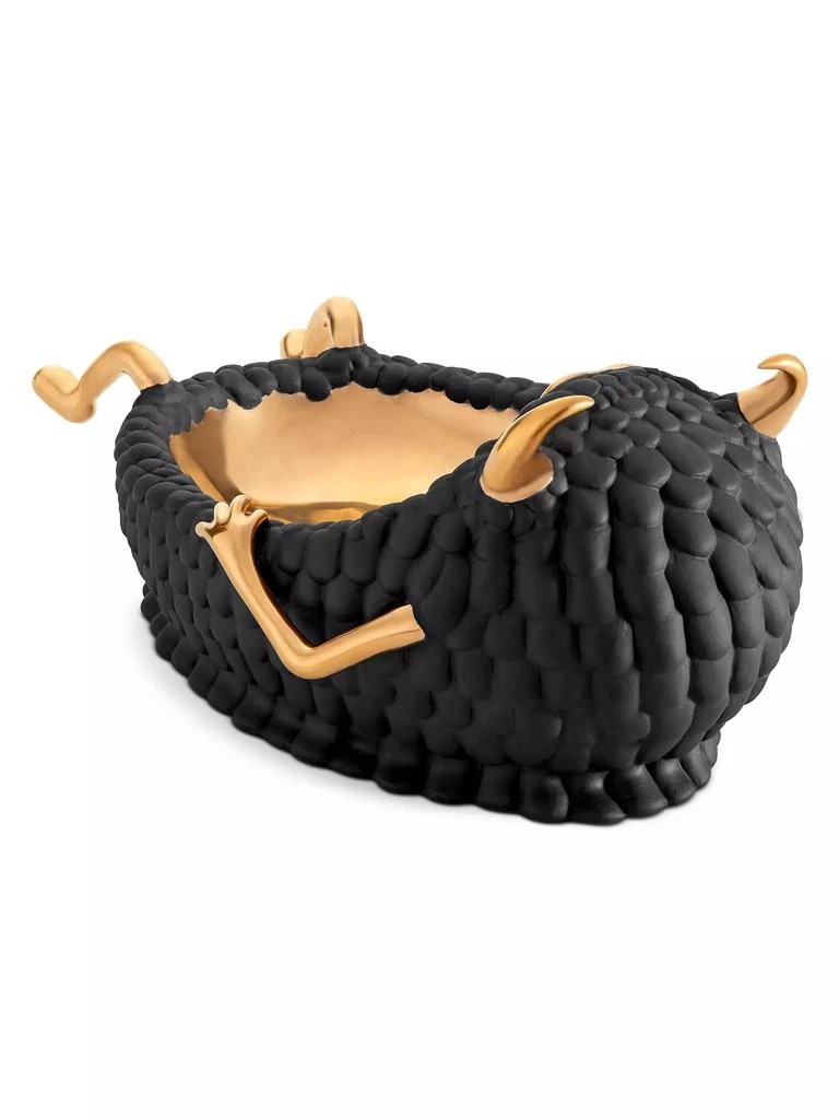商品L'Objet|Haas Lazy Susan 24K Gold & Porcelain Catchall Tray,价格¥4871,第4张图片详细描述
