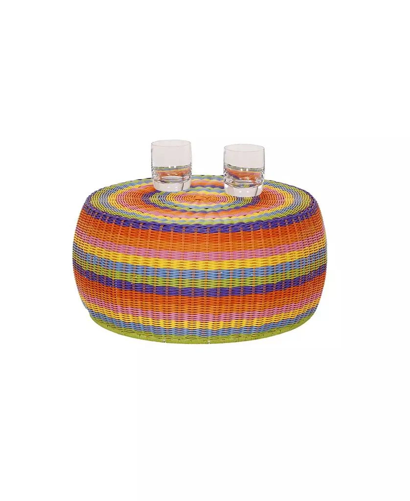商品Household Essentials|Household Essential Indoor Outdoor Resin Wicker Low Barrel Basket Side Table,价格¥1443,第5张图片详细描述