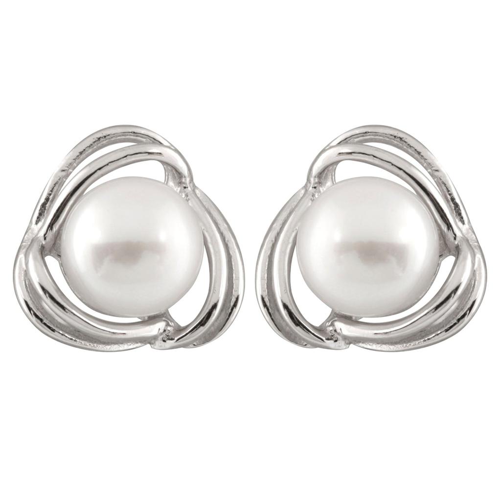 Sterling Silver 6.5-7mm Freshwater Pearl Stud Earrings商品第1张图片规格展示