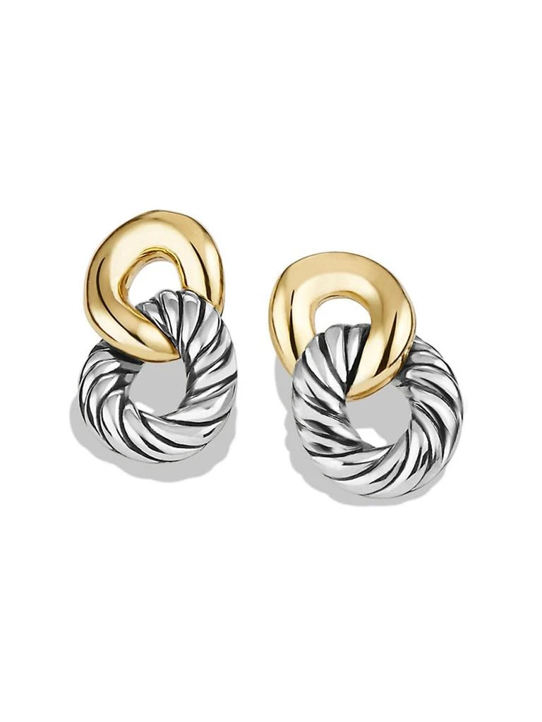 商品David Yurman|Belmont Curb Link Drop Earrings with 18K Yellow Gold,价格¥8230,第2张图片详细描述