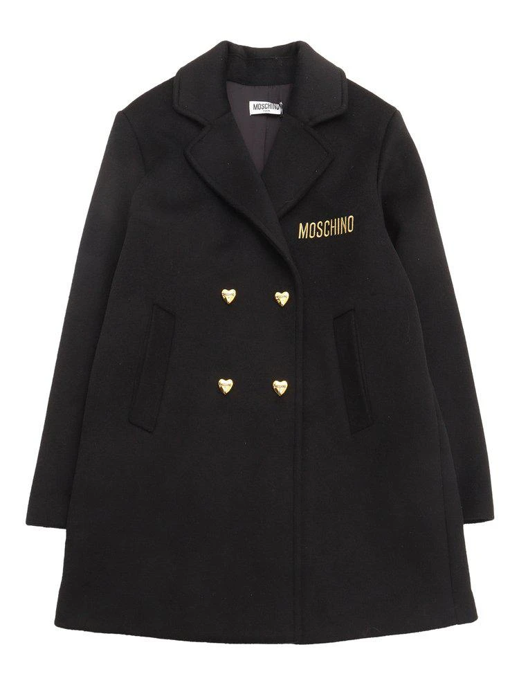 商品Moschino|Moschino Kids Logo-Embroidered Double-Breasted Coat,价格¥2445,第1张图片