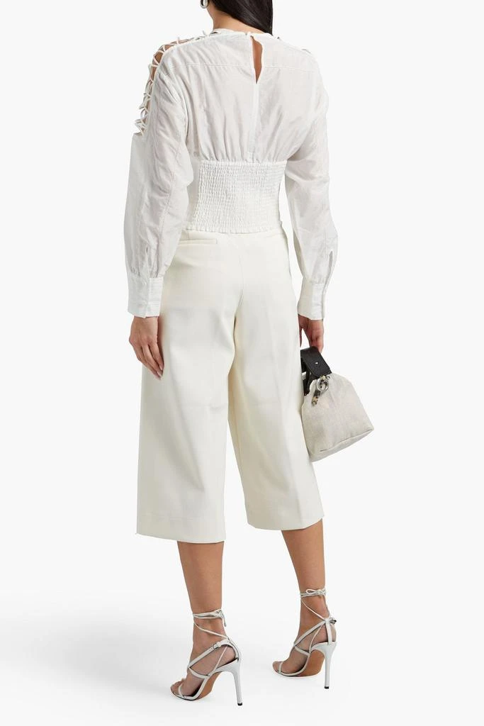 商品IRO|Parikia lattice-trimmed embroidered cotton and silk-blend top,价格¥485,第1张图片