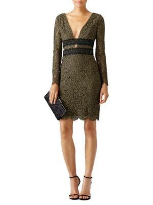 商品Diane von Furstenberg|Plunging Neckline Lace Sheath Mini Dress,价格¥1097,第1张图片