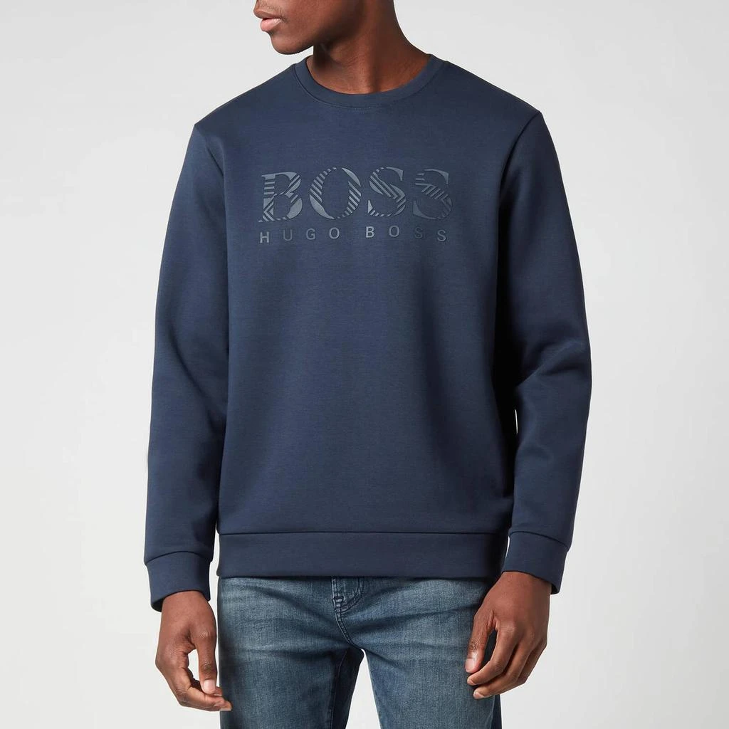 商品Hugo Boss|BOSS Green Men's Salbo Iconic Crewneck Sweatshirt - Navy,价格¥710,第1张图片