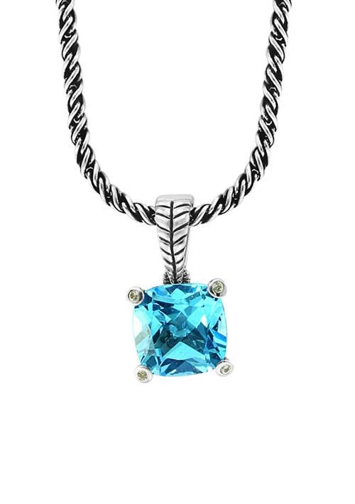 商品Effy|6 Ct. T.w. Mixed Semi Precious Stone Cable Pendant Necklace In Sterling Silver,价格¥1680,第1张图片