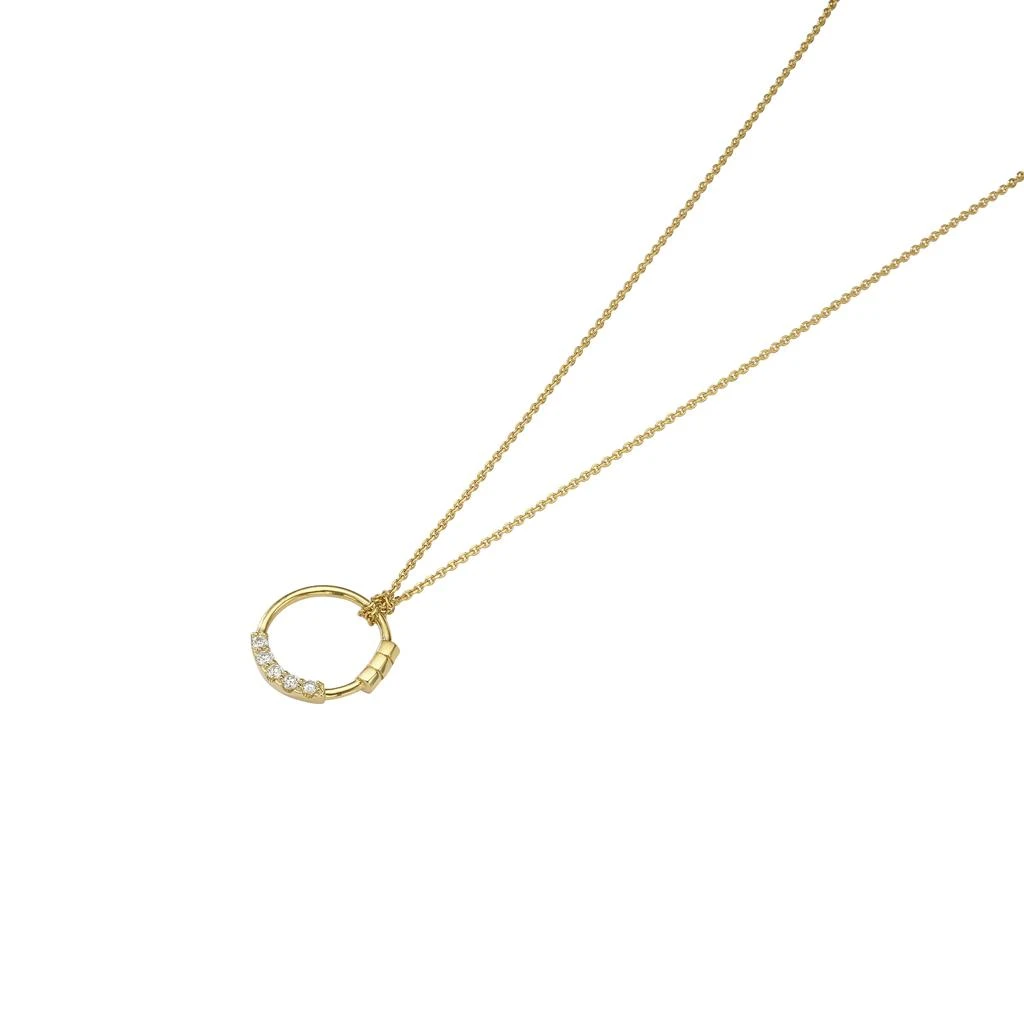 商品AME|Âme Totem 18K Yellow Gold, Lab-Grown Diamond Small Circle Pendant Necklace,价格¥9326,第2张图片详细描述