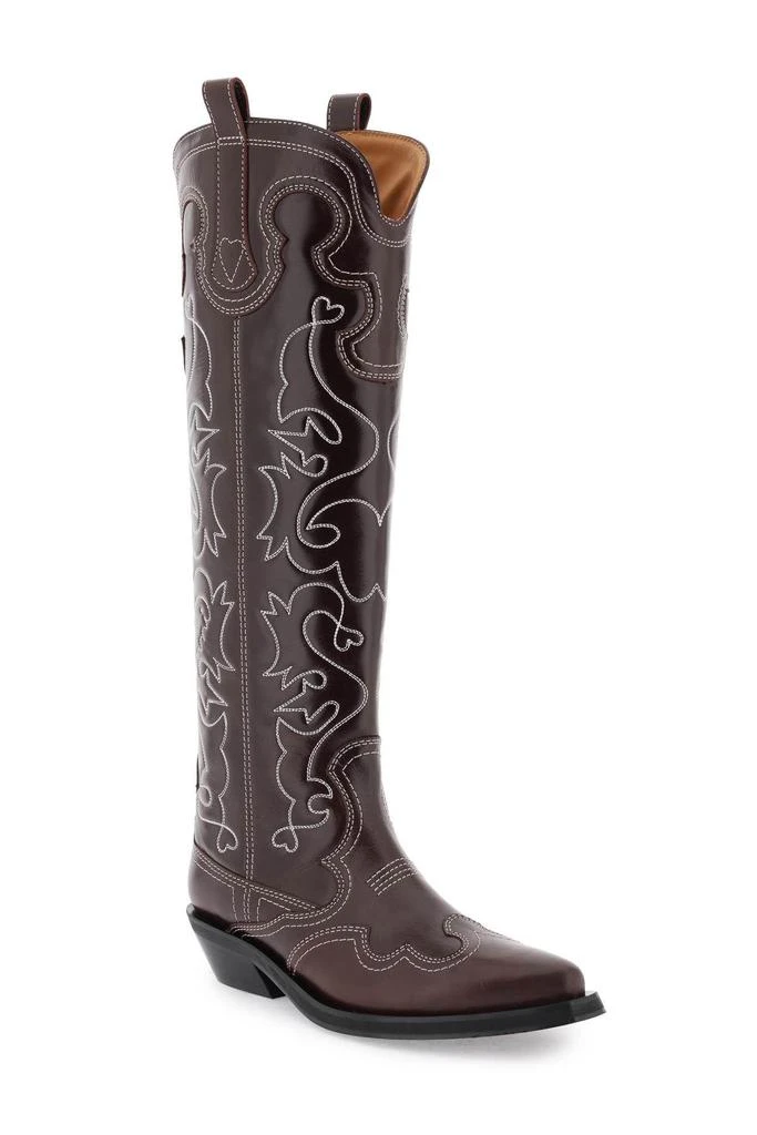 商品Ganni|Embroidered western high boots,价格¥2587,第4张图片详细描述