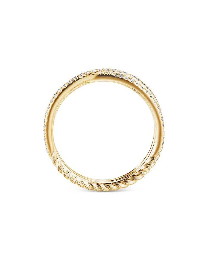 商品David Yurman|18K Yellow Gold DY Crossover® Micro Pavé Band Ring,价格¥14295,第3张图片详细描述