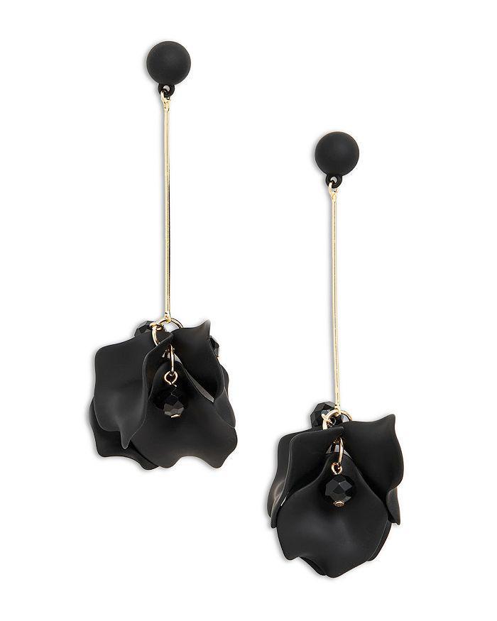 商品Shashi|Petunia Black Bead & Flower Drop Earrings,价格¥508,第3张图片详细描述
