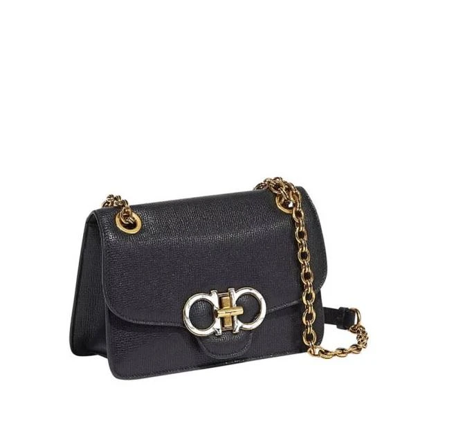 商品Salvatore Ferragamo|Salvatore Ferragamo Black Gancini Shoulder Bag,价格¥6854,第1张图片