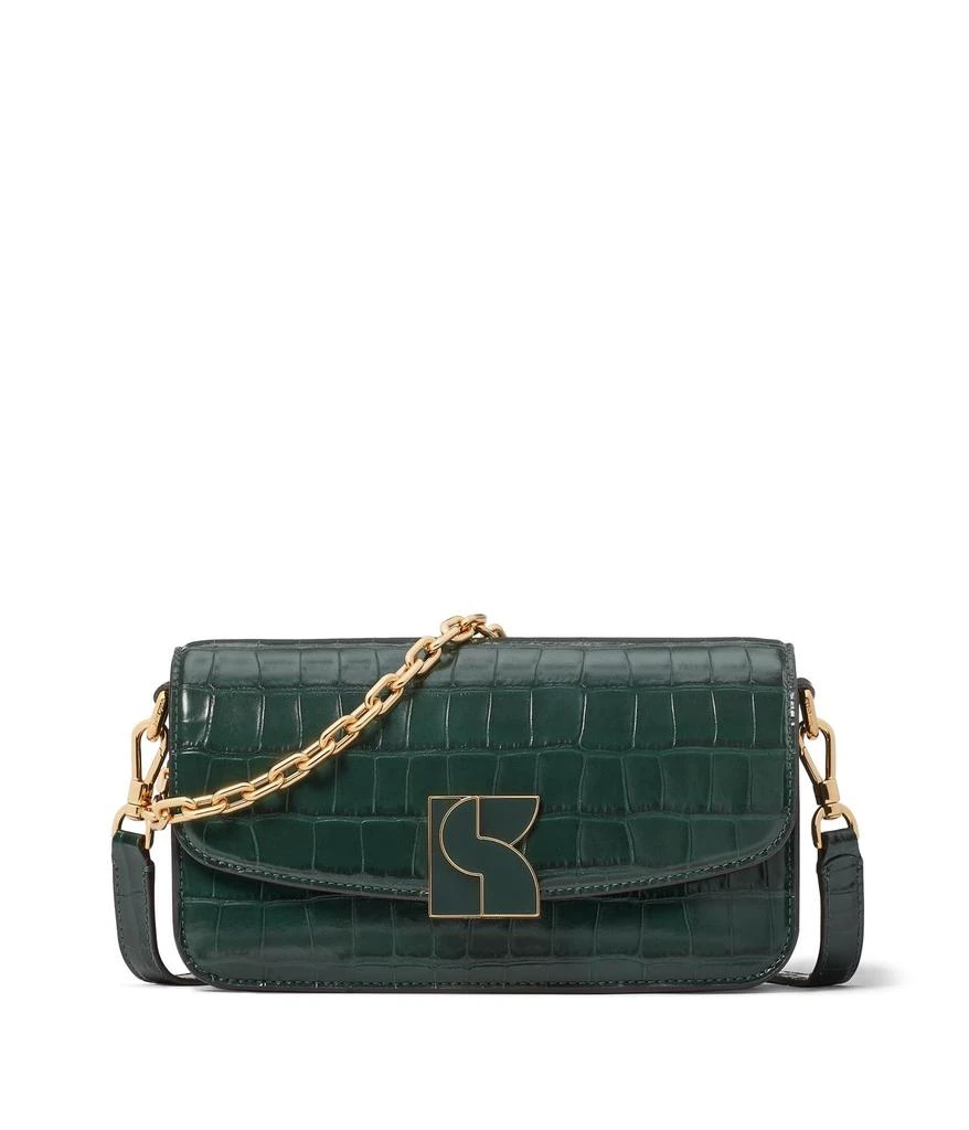 商品Kate Spade|Dakota Croc Embossed Leather Small Crossbody,价格¥1540,第1张图片