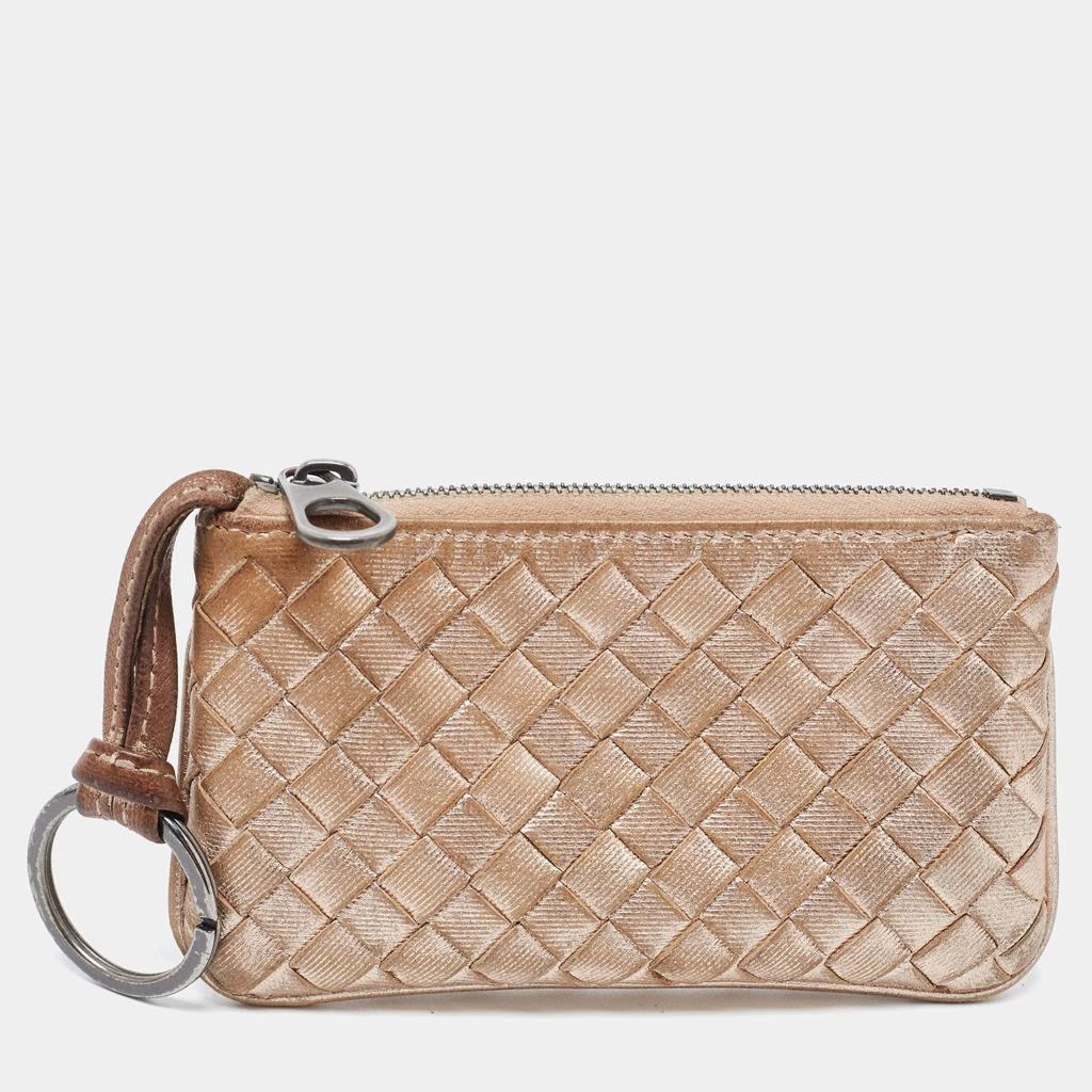 商品[二手商品] Bottega Veneta|Bottega Veneta Rose Gold Intrecciato Leather Coin Purse,价格¥1070,第1张图片