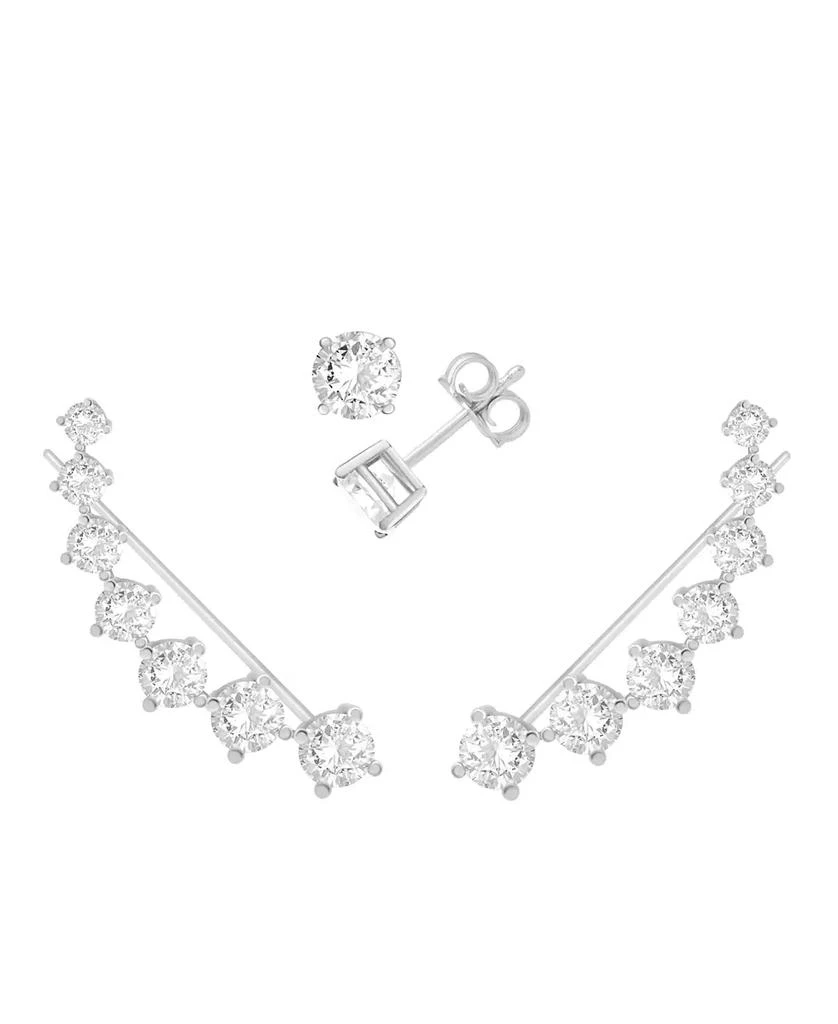 商品Essentials|Cubic Zirconia Stud & Graduated Climber Set in Silver Plate or Gold Plate,价格¥76,第1张图片