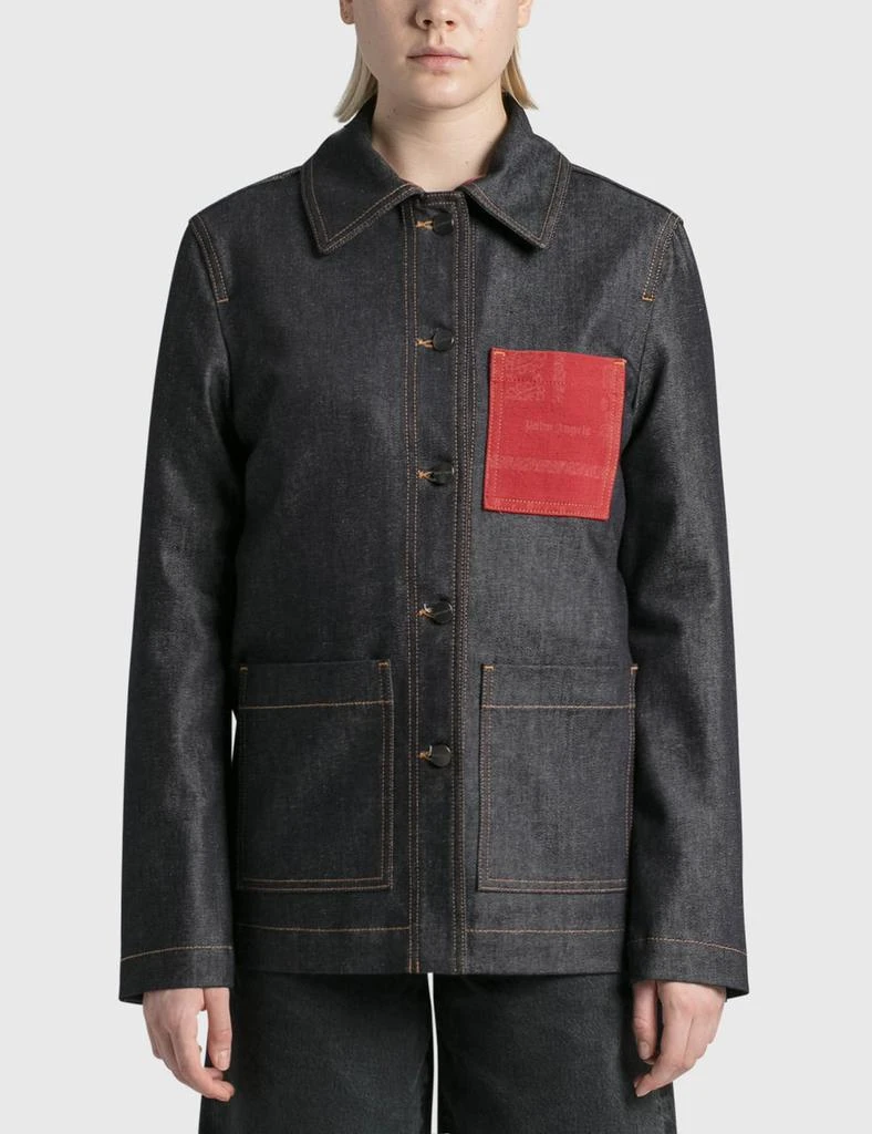 商品Palm Angels|Bandana Pocket Workwear Jkt Blue Red,价格¥1182,第1张图片