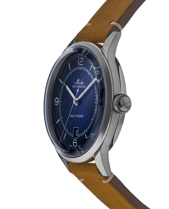 商品MIDO|Mido Multifort Patrimony Blue Dial Leather Strap Men's Watch M040.407.16.040.00,价格¥4794,第2张图片详细描述