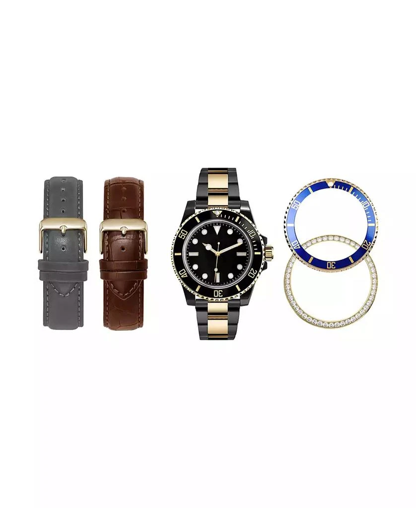 商品American Exchange|Mixit Men's Watch Two-Tone Metal Alloy Bracelet Watch 41mm Gift Set, 5 Piece,价格¥289,第1张图片