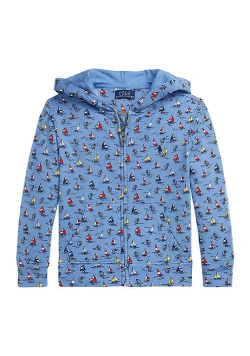 商品Ralph Lauren|Lauren Childrenswear Boys 2 7 Sailboat Print Spa Terry Full Zip Hoodie,价格¥645,第1张图片