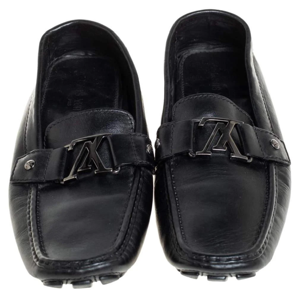 商品[二手商品] Louis Vuitton|Louis Vuitton Black Leather Monte Carlo Loafers Size 43,价格¥3133,第3张图片详细描述