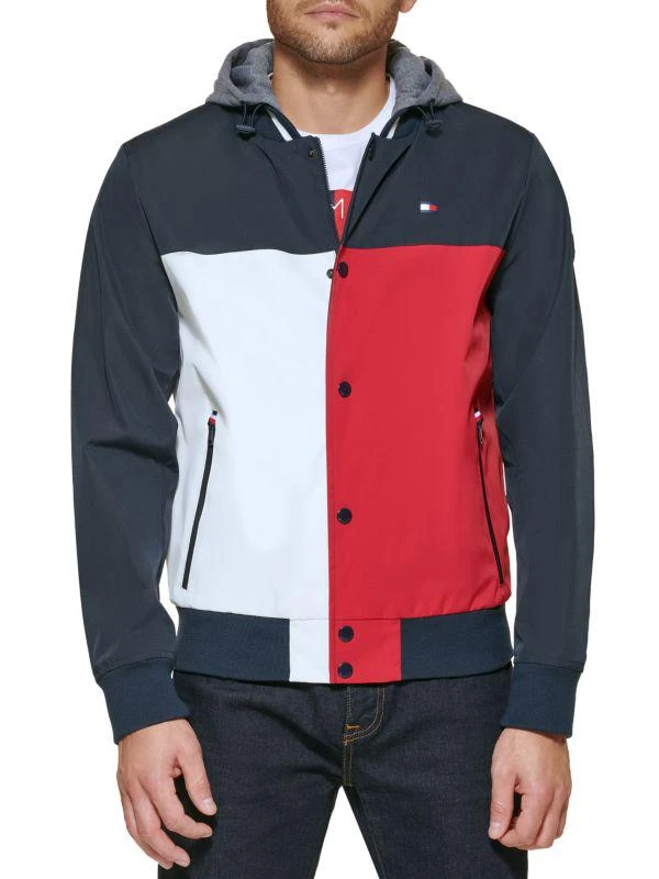 商品Tommy Hilfiger|Jersey Hooded Bomber Jacket,价格¥911,第1张图片