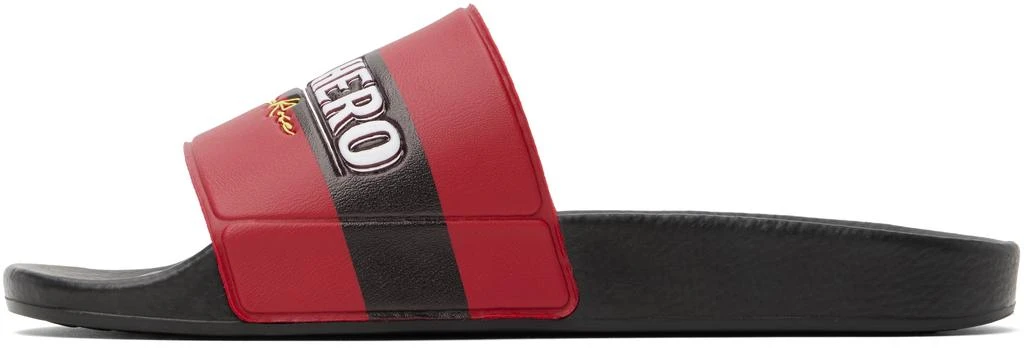 商品Martine Rose|Black & Red 'Local Hero' Pool Slides,价格¥891,第3张图片详细描述