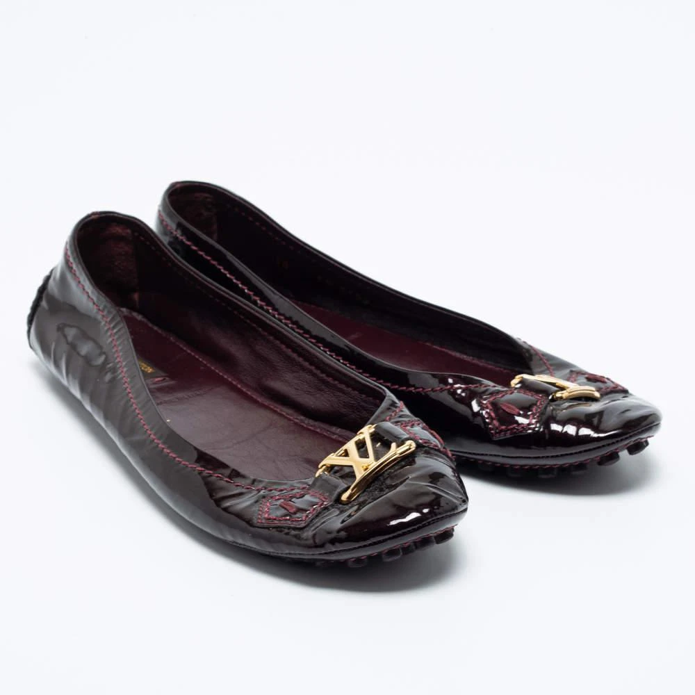 商品[二手商品] Louis Vuitton|Louis Vuitton Burgundy Patent Leather Oxford Slip On Loafers Size 38,价格¥1129,第4张图片详细描述