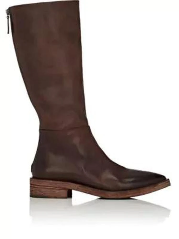 商品Marsèll|Back-Zip Leather Knee Boots,价格¥4456,第1张图片