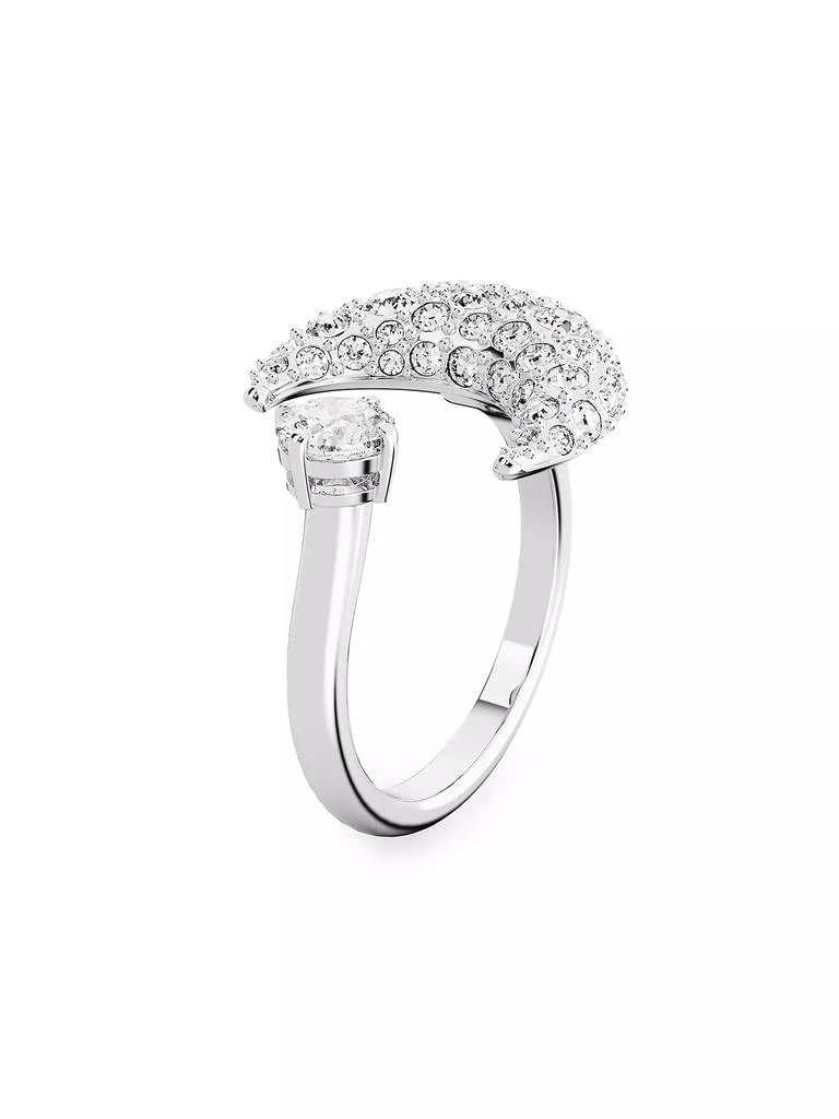 商品Swarovski|Sublima Rhodium-Plated & Crystal Open Moon Ring,价格¥965,第1张图片