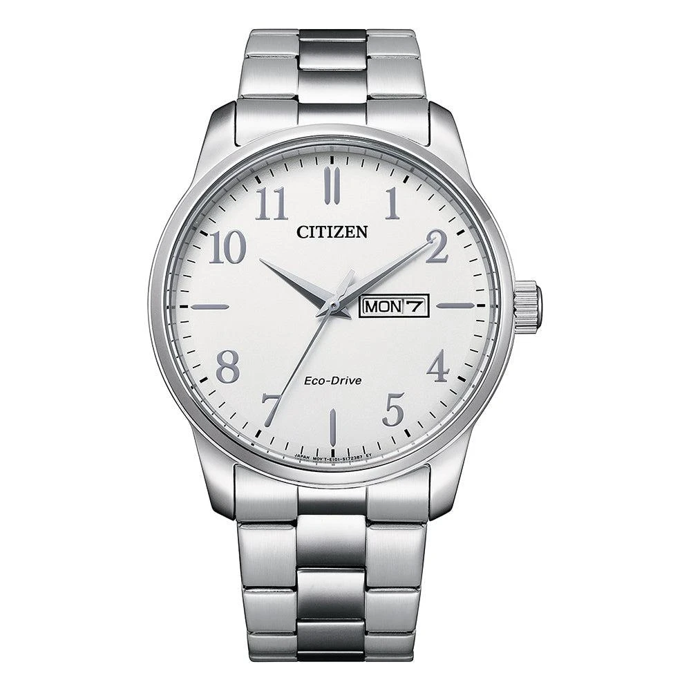 商品Citizen|Citizen Gents Eco-Drive White Dial Day/Date Bracelet Watch,价格¥1449,第1张图片