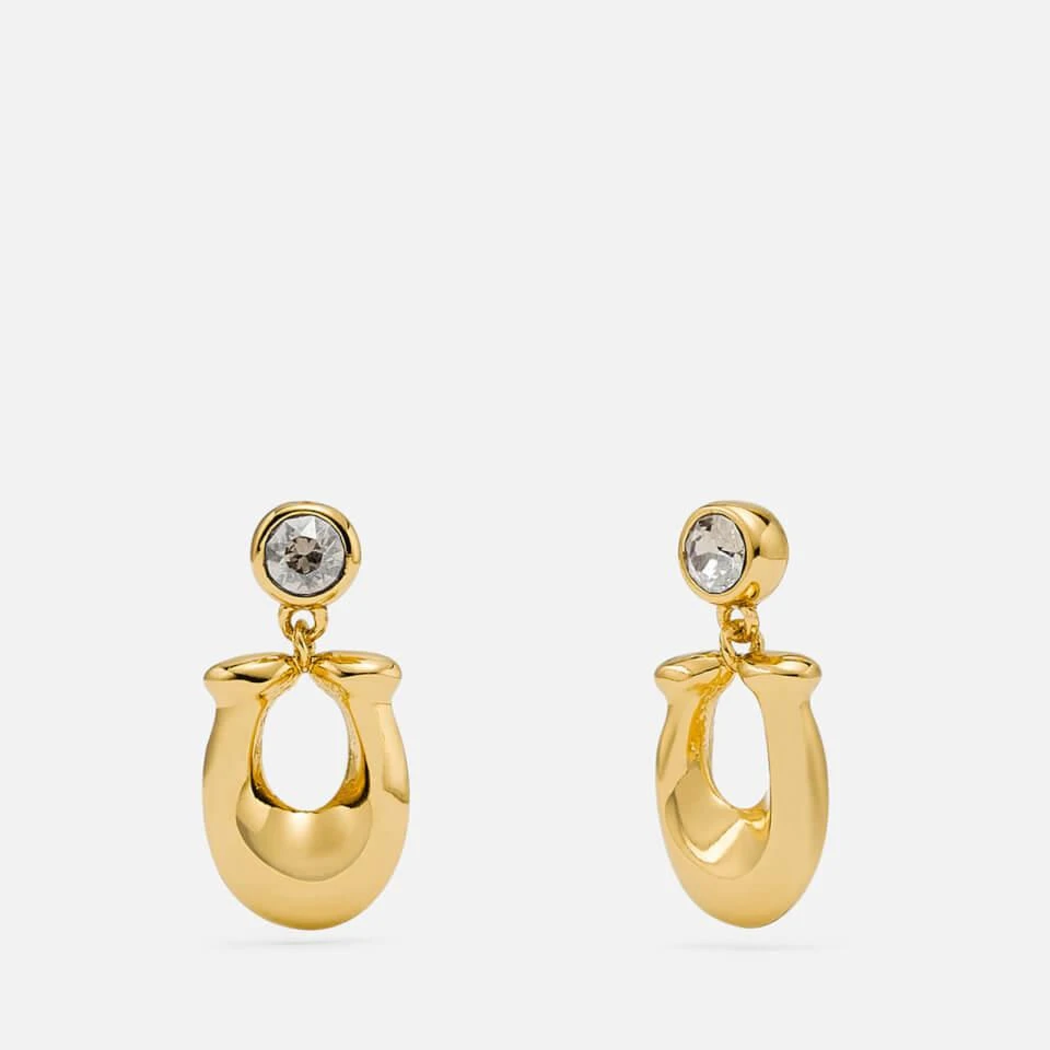 商品Coach|Coach Women's C Crystal Earrings - Gold/Clear,价格¥390,第2张图片详细描述