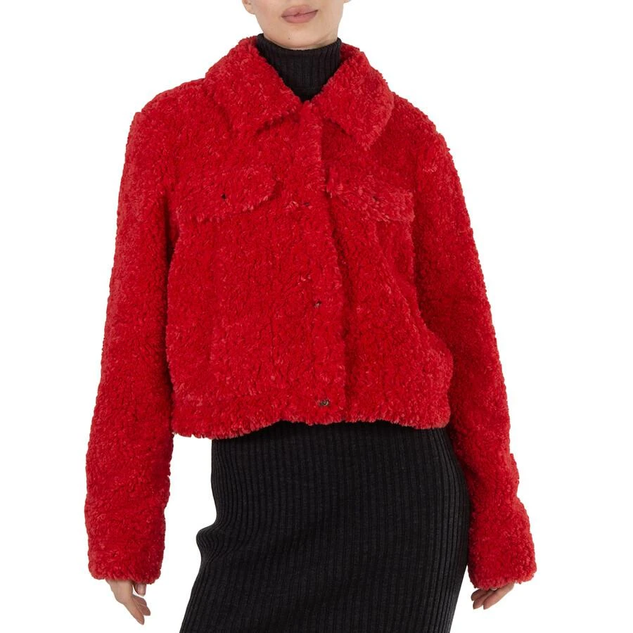 商品Michael Kors|Ladies Faux Sherpa Trucker Jacket In Red,价格¥1157,第1张图片