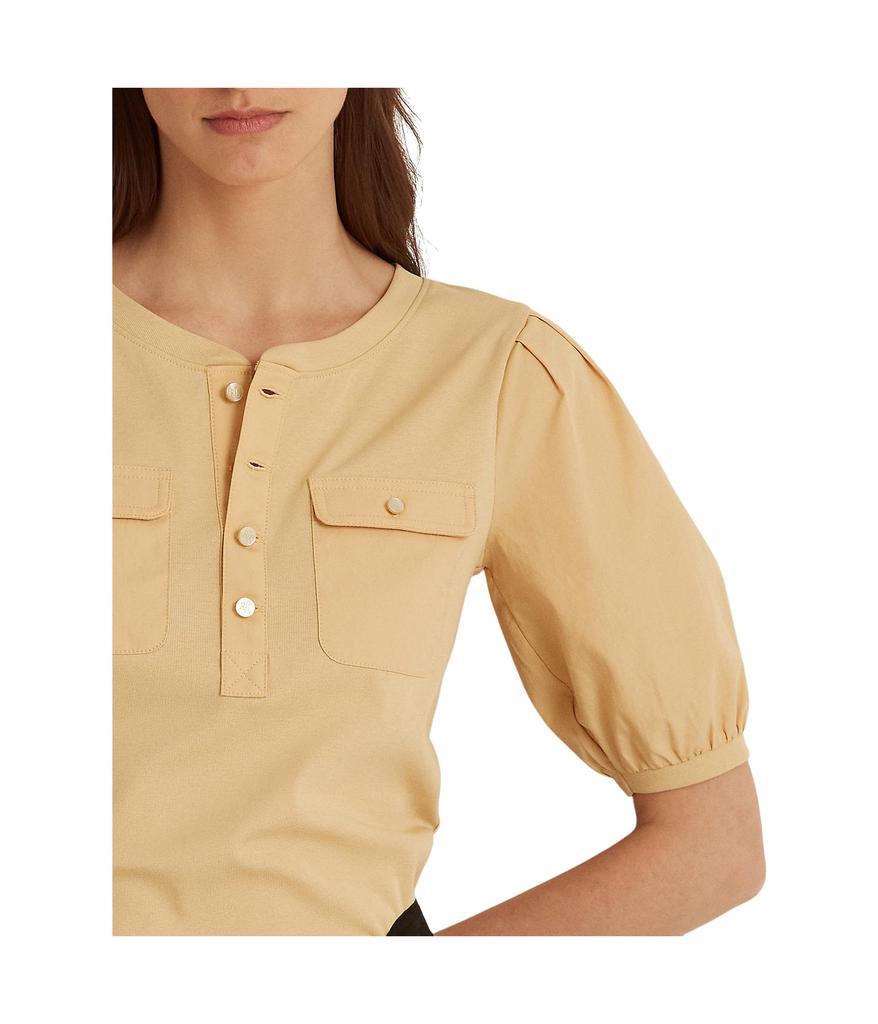 商品Ralph Lauren|Cotton Puff-Sleeve Henley Top,价格¥336,第5张图片详细描述