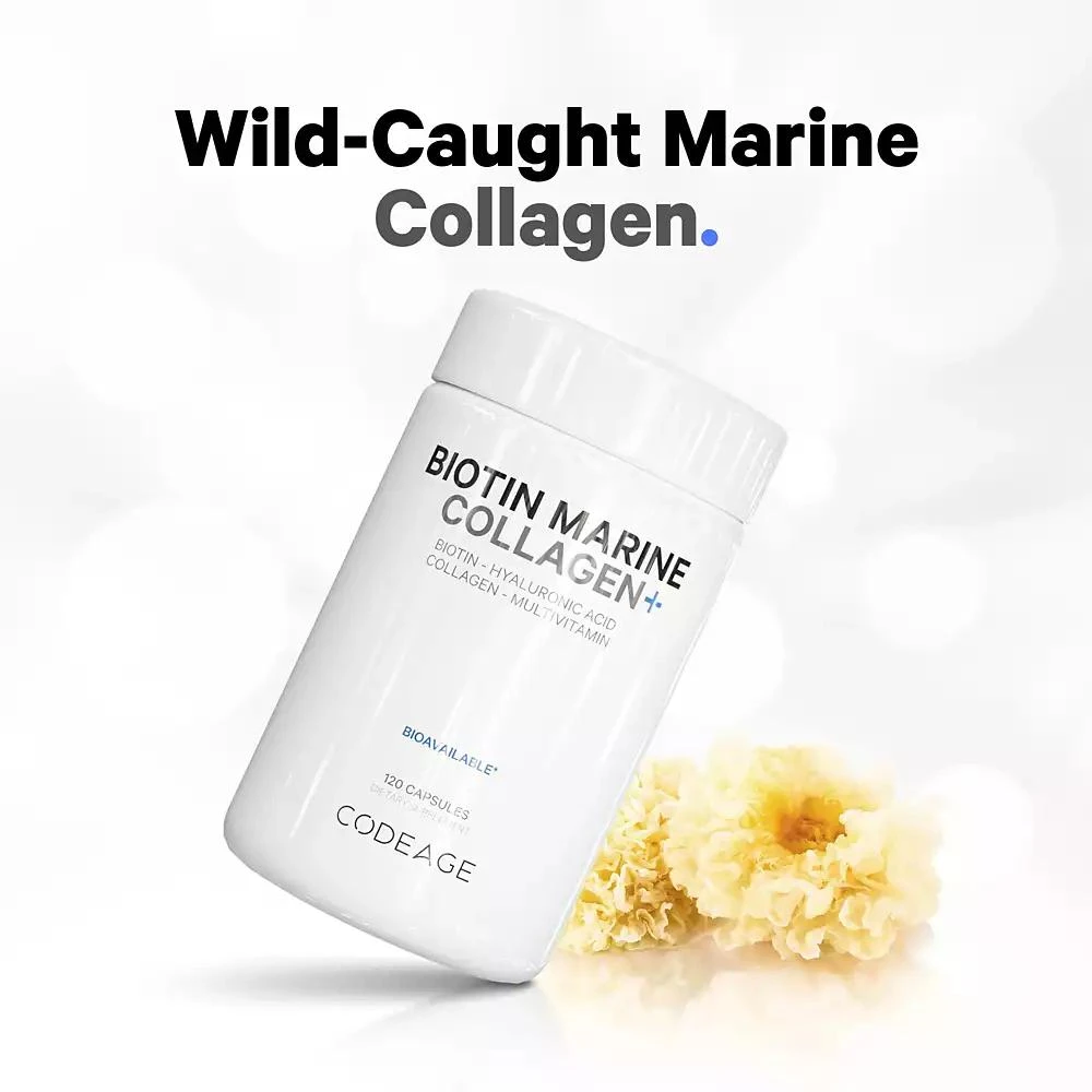 商品Codeage|Wild Caught Biotin Marine Collagen Peptides Capsules, Vitamin C, E & Hyaluronic Acid - 120ct,价格¥247,第2张图片详细描述