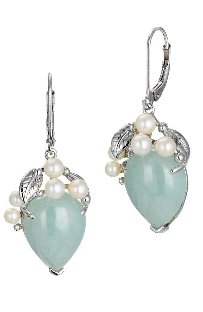 商品Savvy Cie Jewels|18K Gold Vermeil Green Onyx And Pearl Drop Earrings,价格¥685,第4张图片详细描述