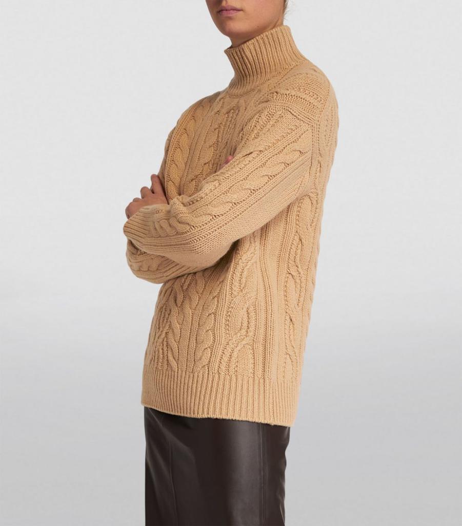 商品Vince|Cable-Knit Funnel-Neck Sweater,价格¥5231,第5张图片详细描述