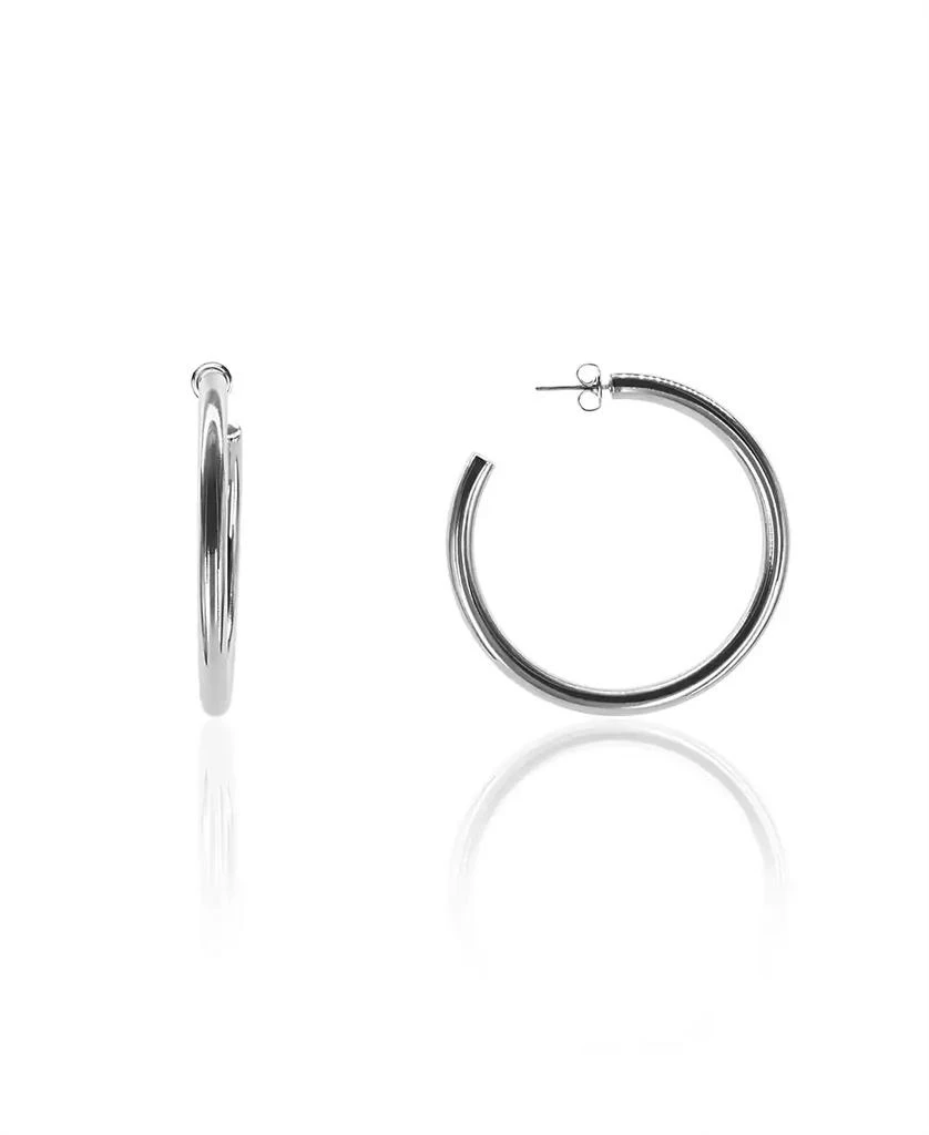 商品OMA THE LABEL|Liv 2" Medium Hoops in White Gold- Plated Brass, 50mm,价格¥571,第1张图片