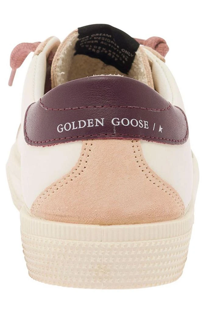 商品Golden Goose|Golden Goose Kids May Round Toe Lace-Up Sneakers,价格¥1451,第4张图片详细描述