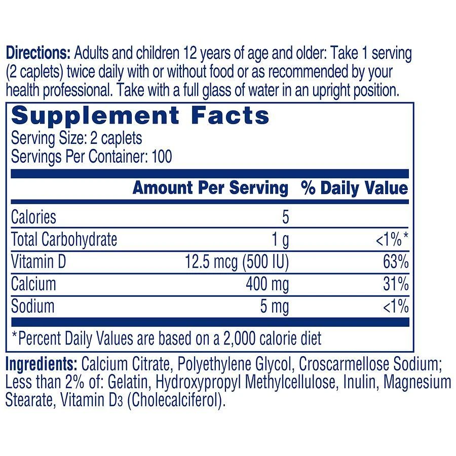 商品Citracal|Petites Calcium Supplement + D3 Coated Caplets,价格¥130,第4张图片详细描述