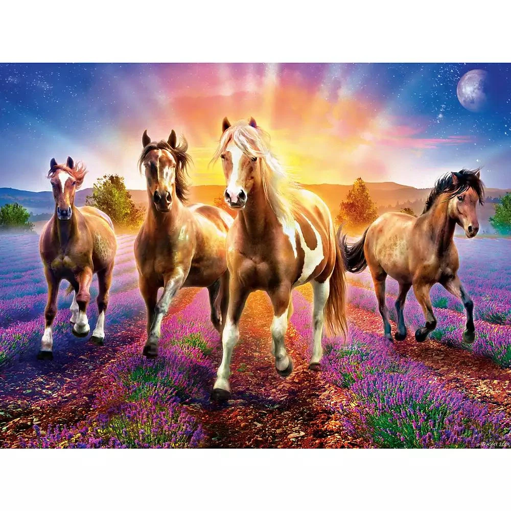 商品Masterpieces|Glow in the Dark - Wild Stallions 300 Piece EZ Grip Puzzle,价格¥127,第2张图片详细描述