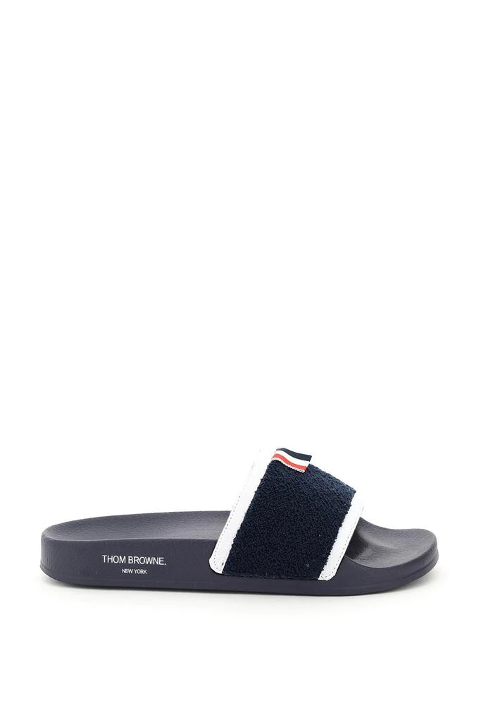商品Thom Browne|Thom Browne Terry Cloth Pool Slides,价格¥1666,第1张图片