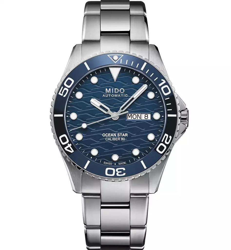 商品MIDO|Men's Swiss Automatic Ocean Star Stainless Steel Bracelet Watch 43mm,价格¥8977,第1张图片