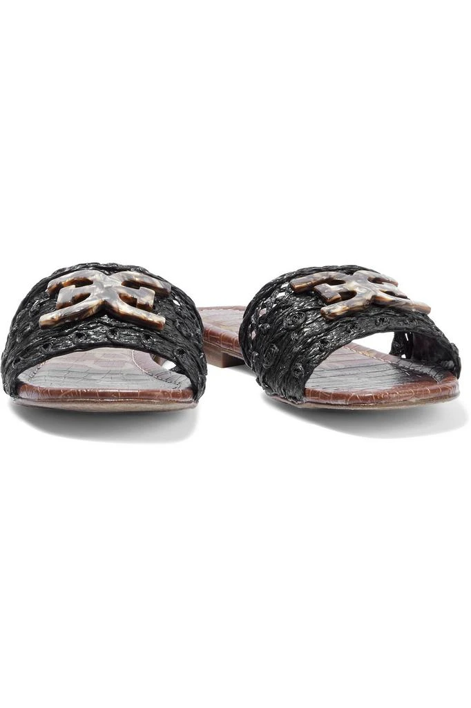 商品Sam Edelman|Embellished faux raffia slides,价格¥187,第2张图片详细描述