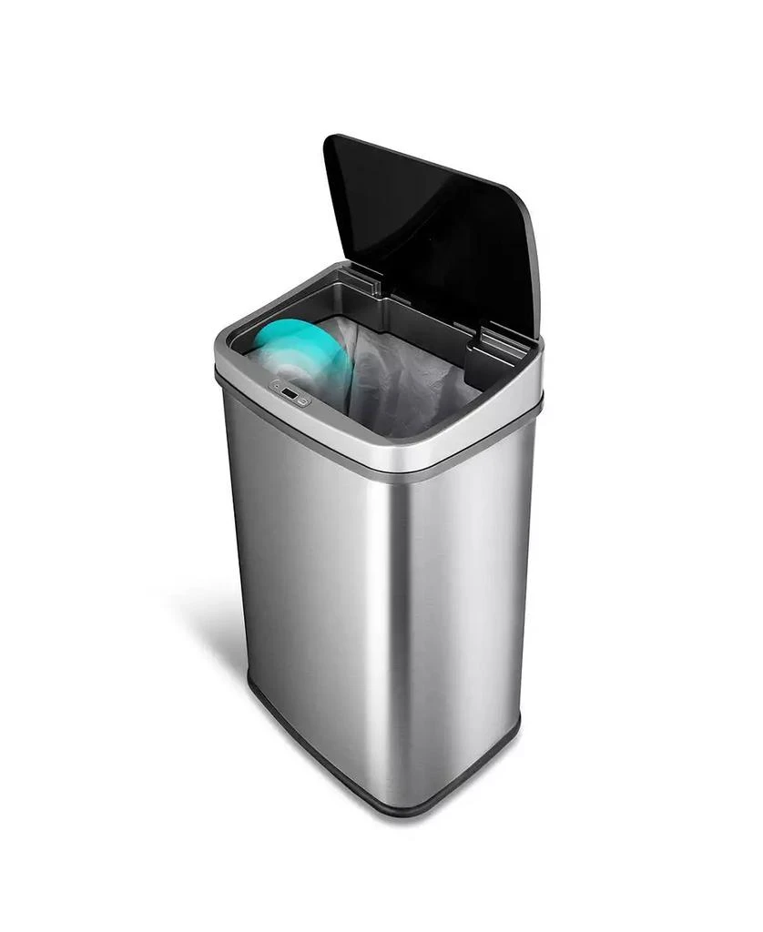 Nine Stars 13.2 Gallon Stainless Steel Sensor Trash Can with Gun Metal Trim 商品