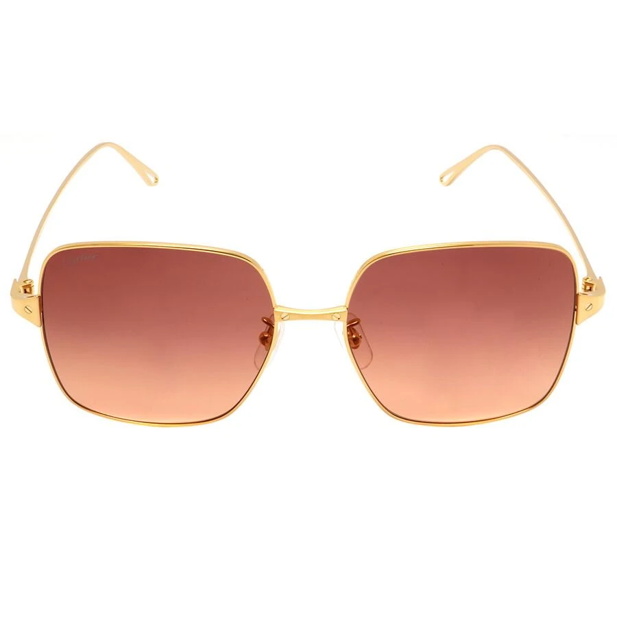 商品Cartier|Santos de Cartier Red Rectangular Ladies Sunglasses CT0321SA 003 59,价格¥2846,第1张图片