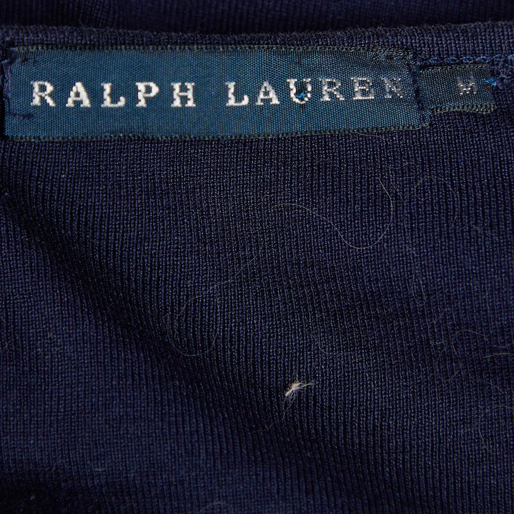 Ralph Lauren Navy Blue Logo Printed Cotton Knit T-Shirt M商品第4张图片规格展示