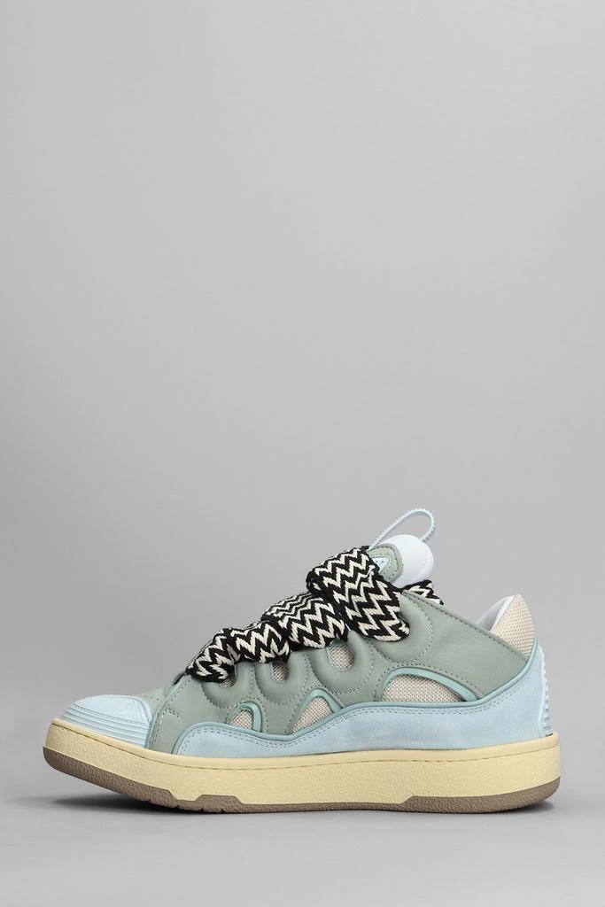 商品Lanvin|Lanvin Curb Sneakers In Cyan Suede And Leather,价格¥5837,第3张图片详细描述