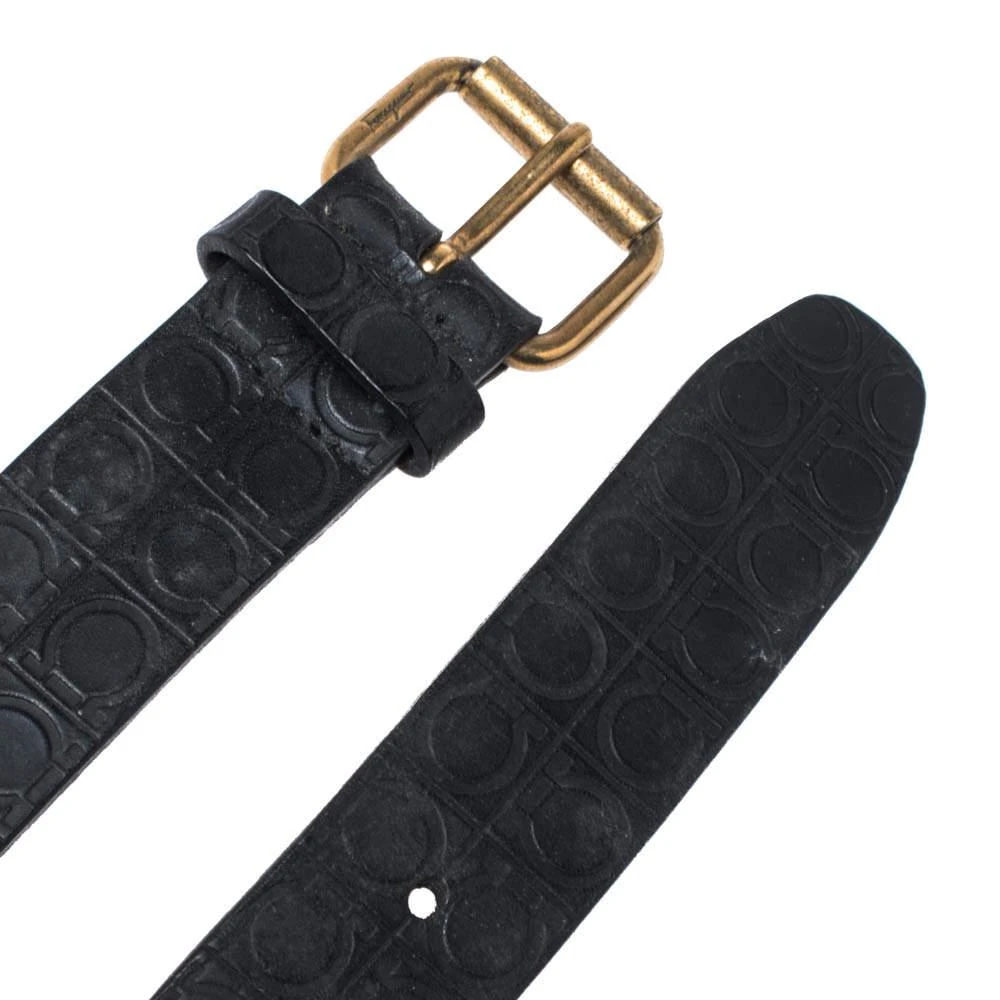 商品[二手商品] Salvatore Ferragamo|Salvatore Ferragamo Gancio Embossed Leather Buckle Belt 110CM,价格¥975,第4张图片详细描述