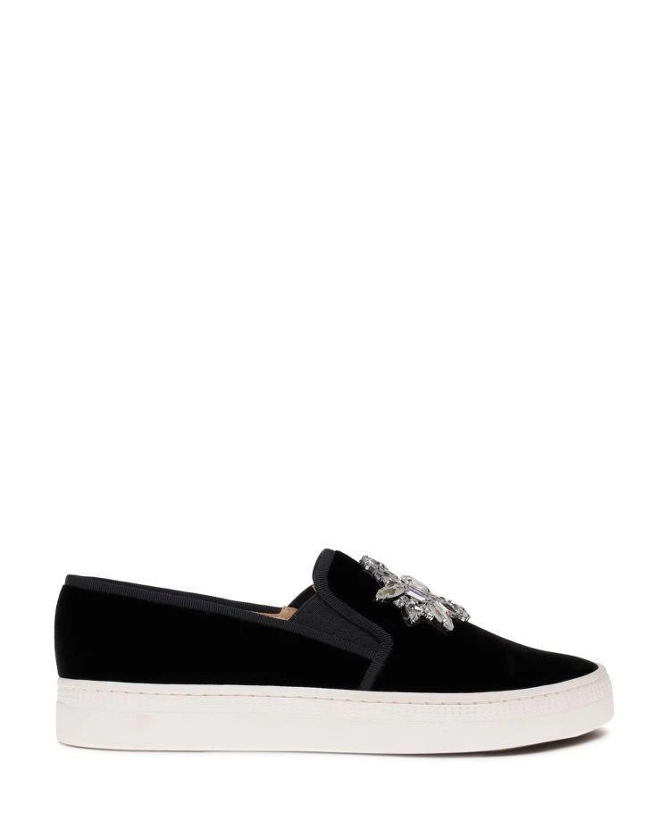 商品Badgley Mischka|Women's Barre Embellished Velvet Slip-On Sneakers,价格¥692,第2张图片详细描述