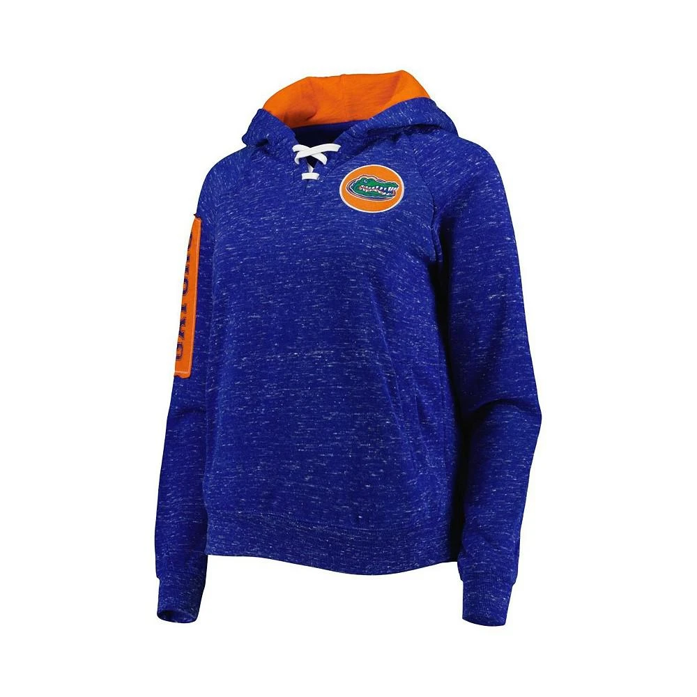 商品Colosseum|Women's Royal Florida Gators The Devil Speckle Lace-Placket Raglan Pullover Hoodie,价格¥305,第2张图片详细描述